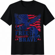 Patriotic Eagle USA Cotton T-Shirt in Black