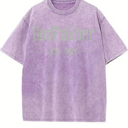 Godfather Est 2022 Fathers Day Vintage Washed T-Shirt in Purple