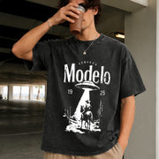 Modelo Beer Vintage Washed T-Shirt in Black