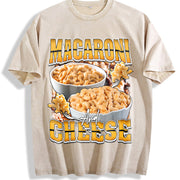 Macaroni & Cheese Bootleg Rap Vintage Washed T-Shirt in Beige