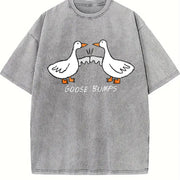 Goose Bumps Couple vintage washed oversized T-shirt in Gray