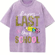 Last Day Vintage Washed T-Shirt in Purple