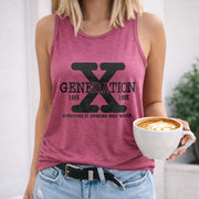 Generation X 1965 1980 Survivors of Drinking Hose Water Women's Color Cotton Tank Top in Red