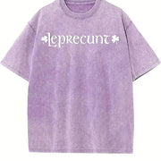 Leprecunt Baby - LEPRECUNT St. Patrick's Day Baby - vintage washed oversized T-shirt in Purple