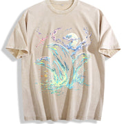 Dolphin Midnight 90s Vintage Washed T-Shirt in Beige