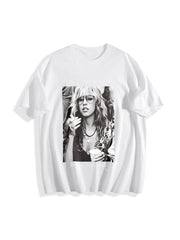 Stevie Nicks Don't Be a Be a Legend Cotton T-Shirt in White