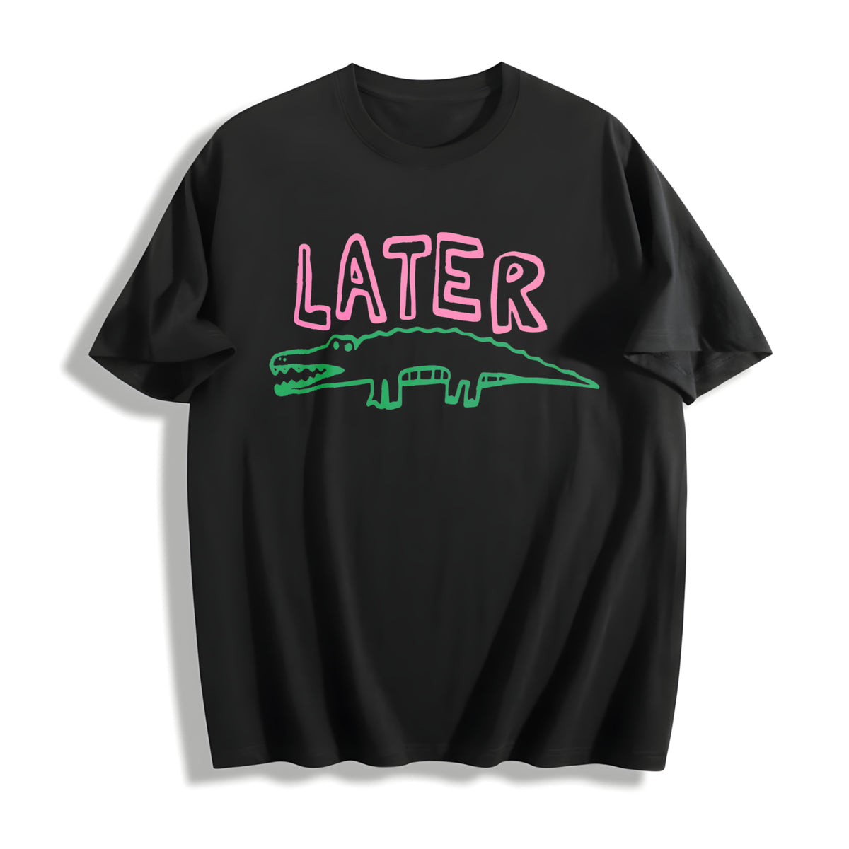 The Later Gator Sarcastic Cotton T-Shirt in Black