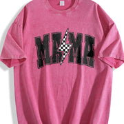 Mama Lightning Bolt Vintage Washed T-Shirt in Red