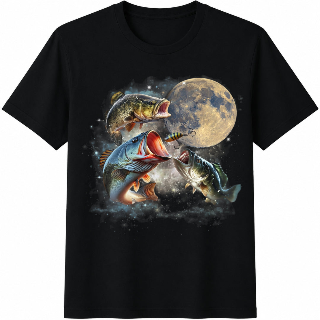 90s Largemouth Bass Cotton T-Shirt in Black