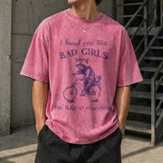 I Heard You Like Bad Girls Vintage Washed T-Shirt in Red