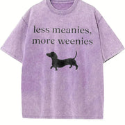 Less Meanies More Weenies Vintage Washed T-Shirt in Purple