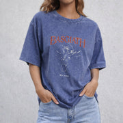 Basgiath War College vintage washed oversized T-shirt in Blue