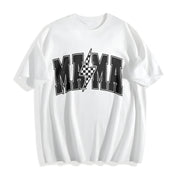Mama Lightning Bolt Cotton T-Shirt in White
