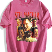 Stu Macher 90s Bootleg Classic Vintage Washed T-Shirt in Red