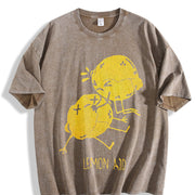 Lemon Aid First Aid Lemons CPR Joke for Ladies Cute Ladies Vintage Washed T-Shirt in Brown