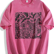 Retro 90s Rainforest Vintage Washed T-Shirt in Red