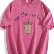 Coffee Iced Coffee Lover Vintage Washed T-Shirt in Red