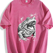 Toad 90s Retro ® Frog Grunge Y2k Vintage Washed T-Shirt in Red