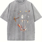 Wolf Head Vintage Washed T-Shirt in Gray