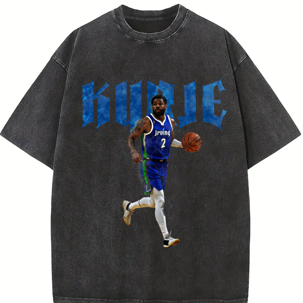 Kyrie Basketball For Dallas Fans vintage washed oversized T-shirt in Black