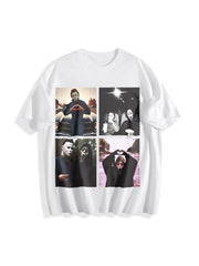 Michael Myers and Ghostface Cotton T-Shirt in White