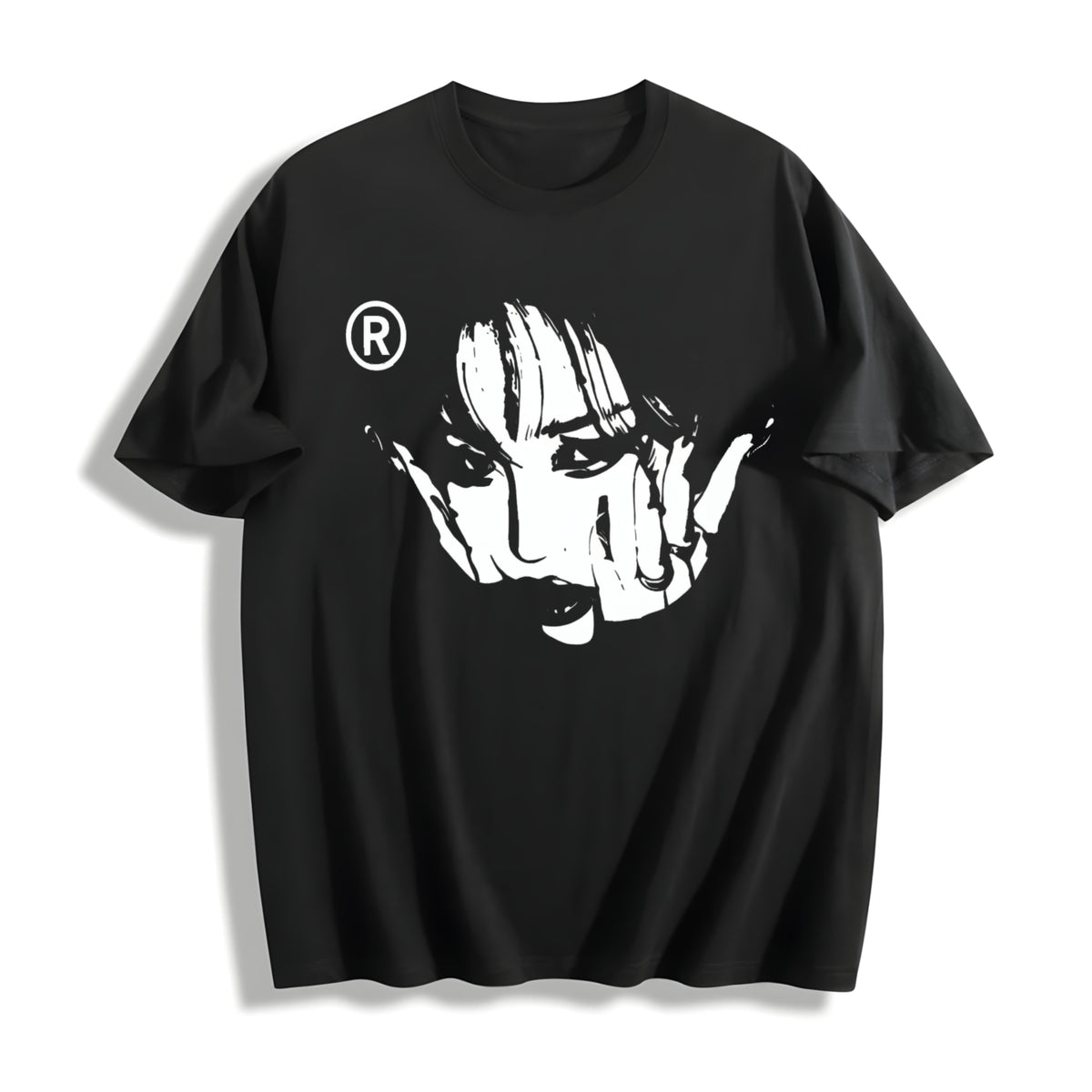Face Y2K Vamp Cotton T-Shirt in Black
