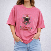 Stranger Christmas vintage washed oversized T-shirt in Red