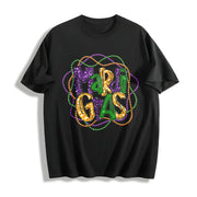 Mardi Gras Sporty Luokeren Approved Cotton T-Shirt in Black
