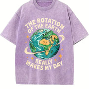 The Rotation of the Earth Really Makes My Day Vintage Washed T-Shirt in Purple