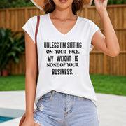 Unless I'm Sitting on Your Face Humor Women's Color Cotton Tank Top in White