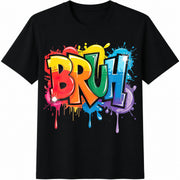 Teen Girls Graffiti Letter Cotton T-Shirt in Black