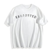 Exhausted Tired Worn Out Novelty Parenting Classic Cotton T-Shirt in White