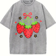 A Short-sleeved Ideal for Laid-back Outings Vintage Washed T-Shirt in Gray