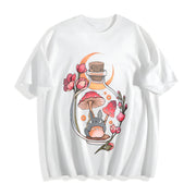 Totoro Mushroom My Neighbor Totoro Cotton T-Shirt in White