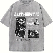 Authentic Eyes of Chaos Tank Vintage Washed T-Shirt in Gray