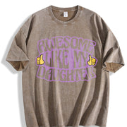 Awesome Like My Daughter Vintage Washed T-Shirt in Brown