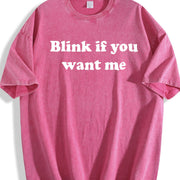 Blink If You Want Me Y2K vintage washed oversized T-shirt in Red