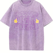 Awesome Like My Daughter Vintage Washed T-Shirt in Purple