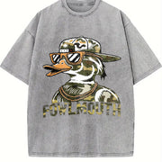 Sleeveless Tank Camo Duck Fowlmouth Muscle Vintage Washed T-Shirt in Gray