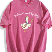 Outnumbered by Boys Vintage Washed T-Shirt in Red