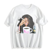Coffee No Doll Cotton T-Shirt in White