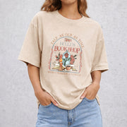 Belle's Book Shop vintage washed oversized T-shirt in Beige