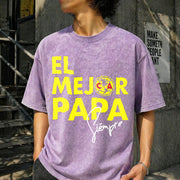 El Mejor Papa Vintage Washed T-Shirt in Purple