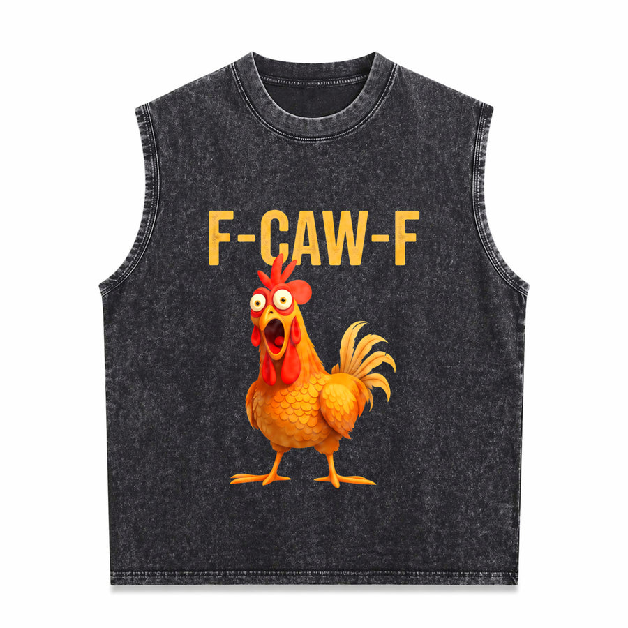 Chicken Vintage Washed Tank Top in Black