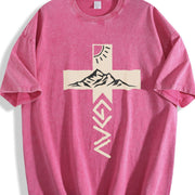 Retro 230 Pure 'God Is Greater Than Our Highs And Lows' vintage washed oversized T-shirt in Red