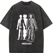 With Dissociate Dissociative Portrait Vintage Washed T-Shirt in Black