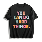Loose- Basic Fashionable Short-sleeve Cotton T-Shirt in Black