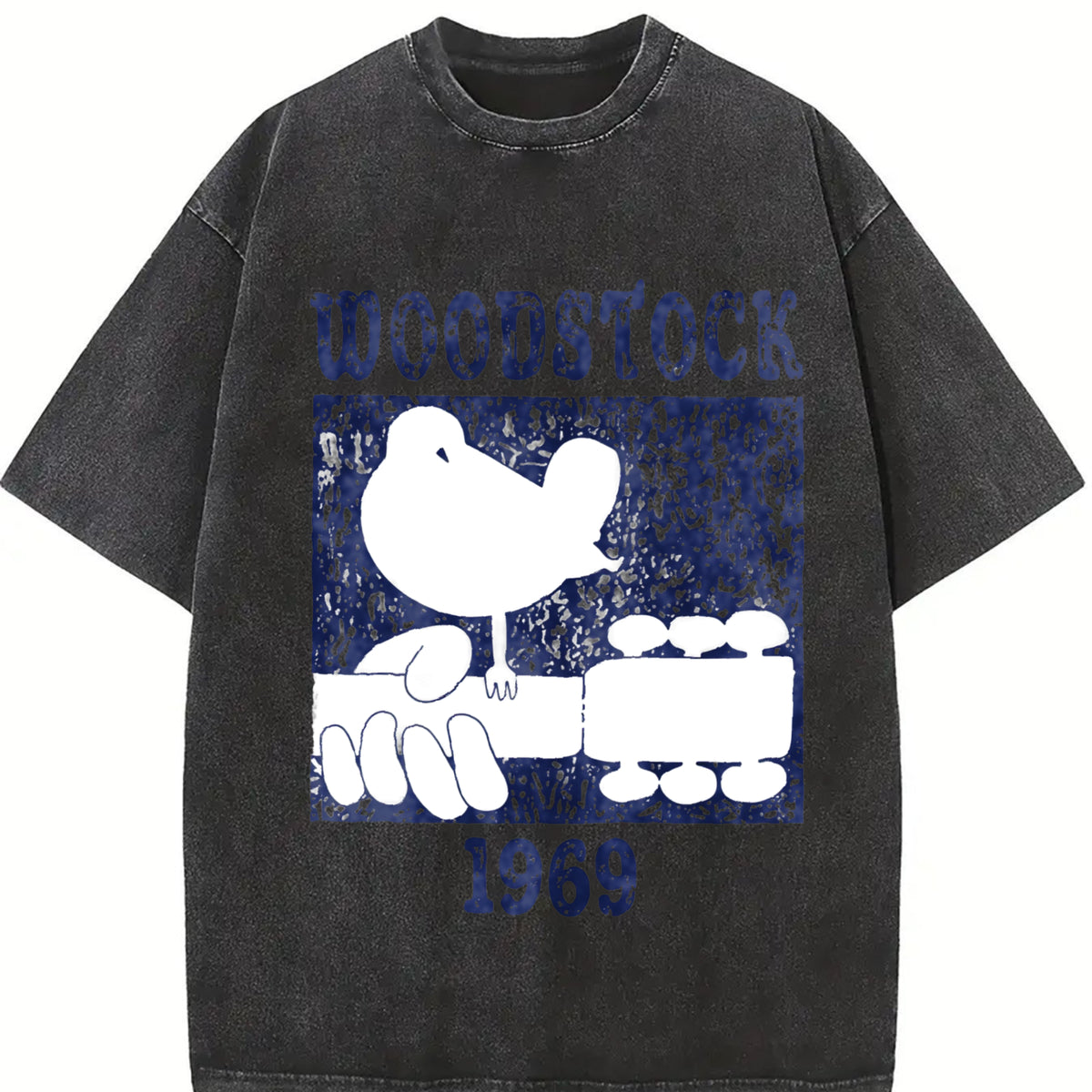 Woodstock 1969 in Polyester with Medium Stretch Animal vintage washed oversized T-shirt in Black