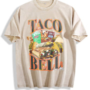 Taco Bell 90's Bootleg Vintage Washed T-Shirt in Beige