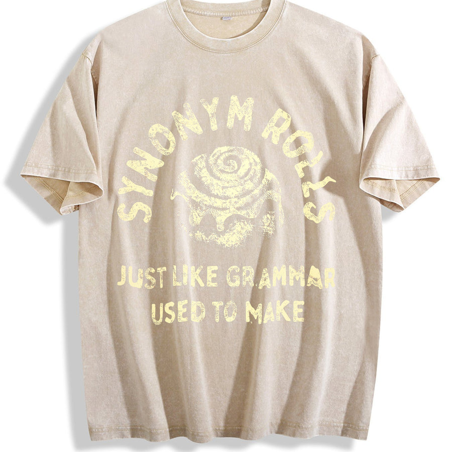 Rolls Just Like Grandma Used to Make Vintage Washed T-Shirt in Beige